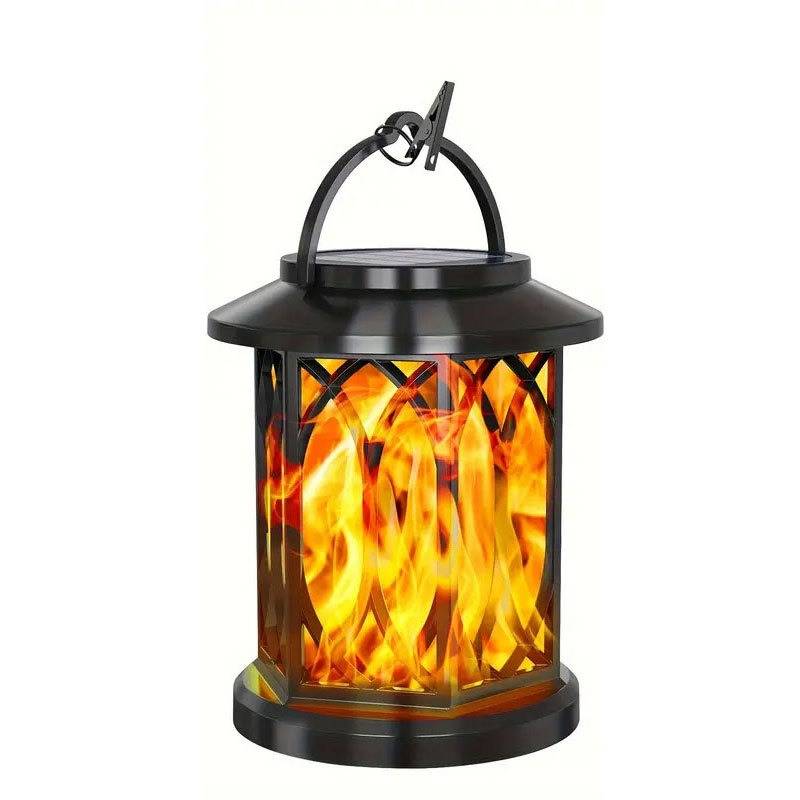 Solarbetriebene Flammenleuchte mit Clip – Flackernde LED-Gartenlaterne