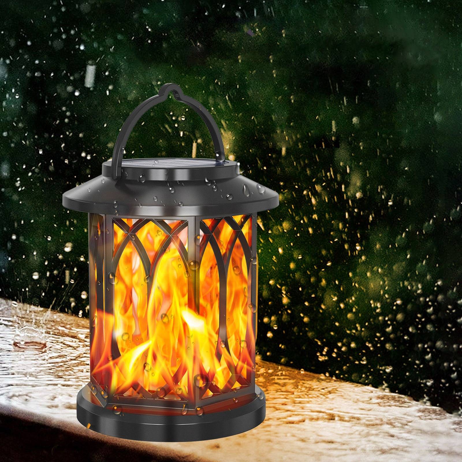 Solarbetriebene Flammenleuchte mit Clip – Flackernde LED-Gartenlaterne