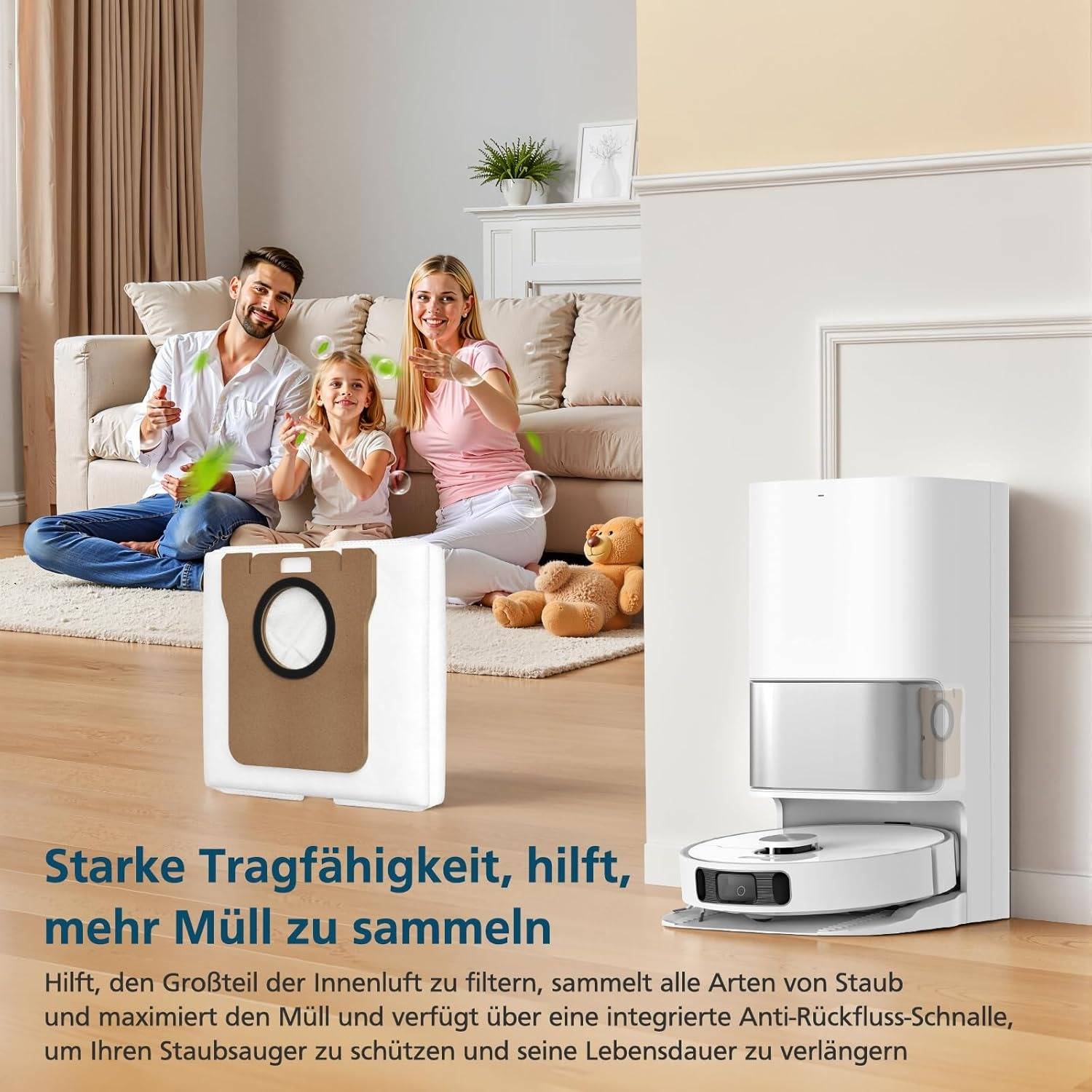 Staubsaugerbeutel für Xiaomi S20, 4er-Pack, kompatibel mit Dreame L10s Ultra, L10 Ultra, L10 Prime, L10s Pro Gen 2, S10, S10 Pro