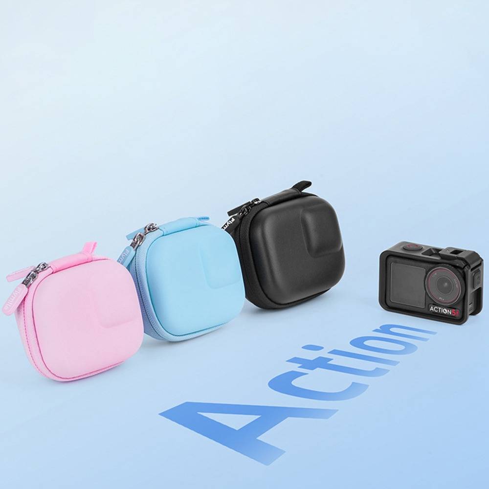 Kompakte Schutztasche kompatibel mit DJI Action 5 Pro/4/3 - Tragetasche für Action Cam Zubehör Black