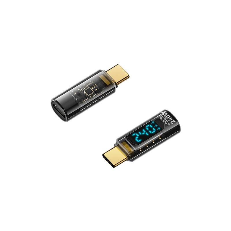 240W USB-C Buchse auf USB-C Stecker Adapter mit Digitalanzeige (2er-Pack)