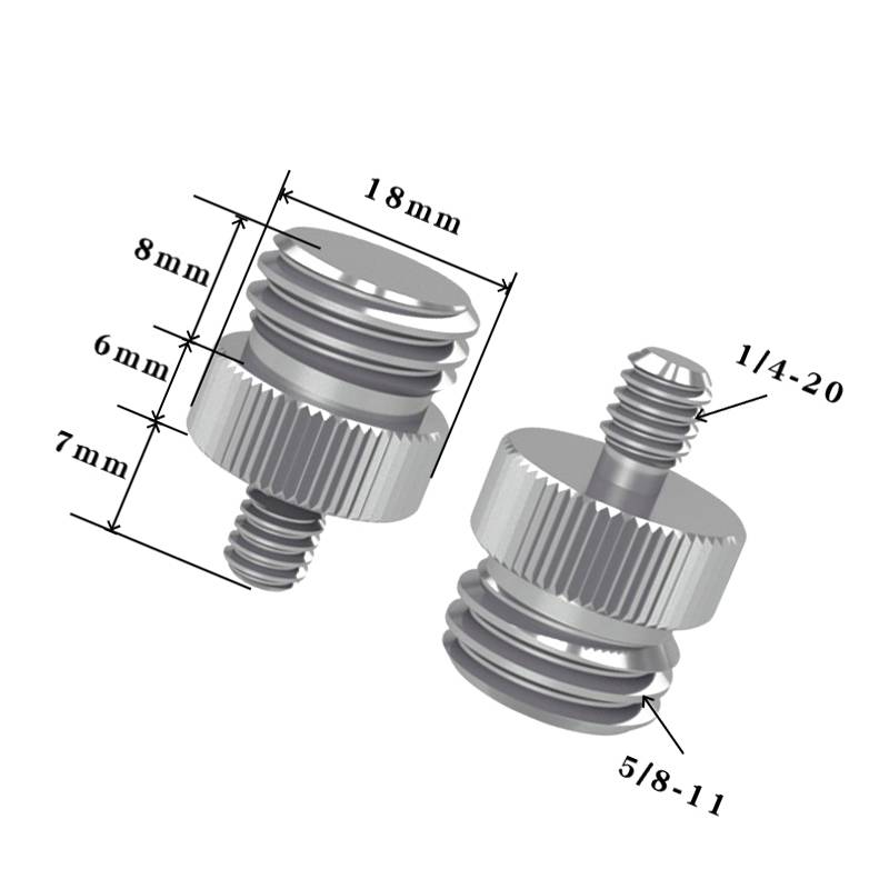 Stativadapter 5er Set: 1/4-20 Zoll auf 5/8-11 Zoll Gewindeadapter Silver 1/4-20