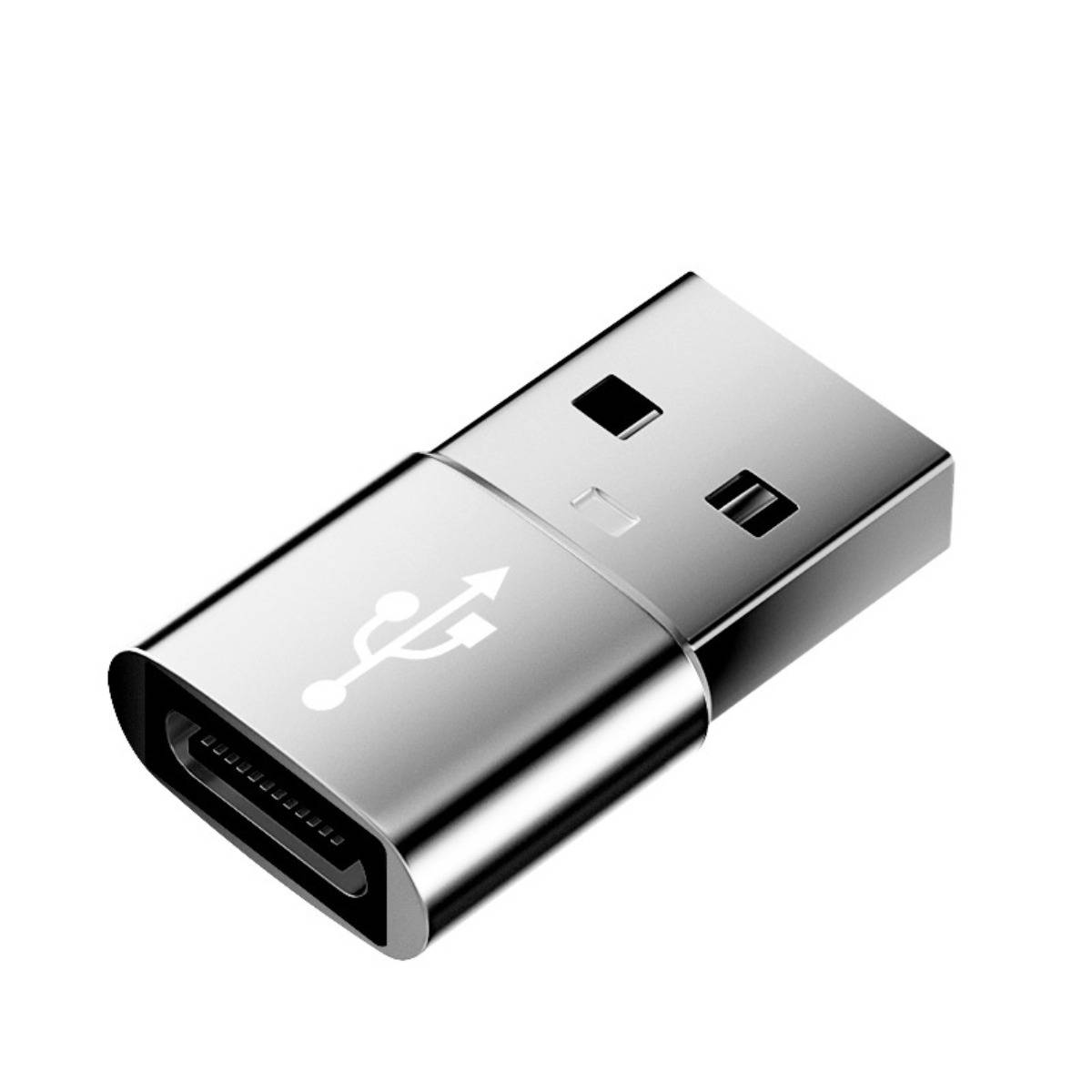 USB-Stecker zu USB-C-Buchse OTG Adapter 4er-Pack — Aluminiumlegierung, Schnellladung und Hochgeschwindigkeits-Datenübertragung, kompakt 2.62cm x