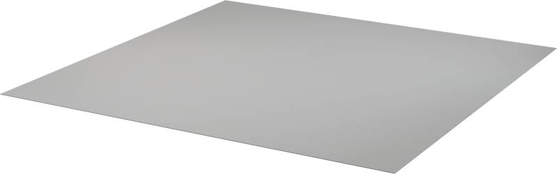Ein einfaches hellgraues rechteckiges Blatt liegt auf schwarzem Hintergrund, perspektivisch dargestellt ohne weitere sichtbare Objekte.