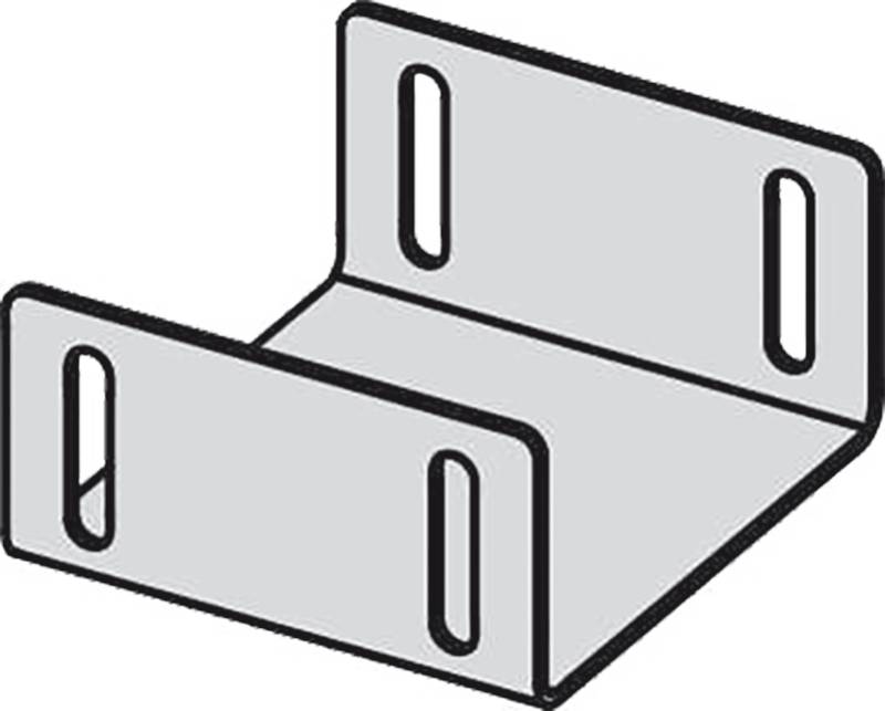 Metallische Montageklammer mit drei Schlitzlöchern für flexible Wand- oder Gerätebefestigung.