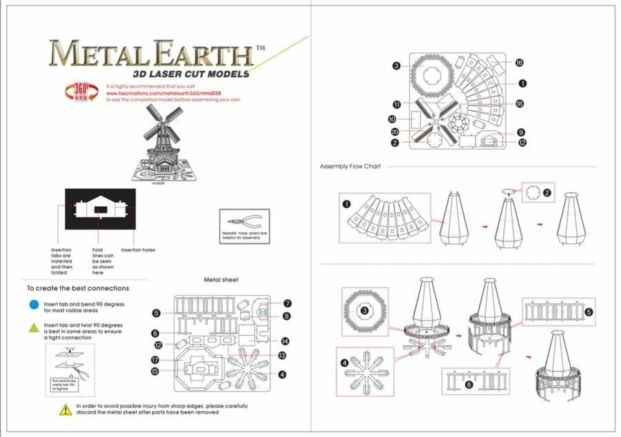 METAL EARTH 3D-Puzzle Windmühle