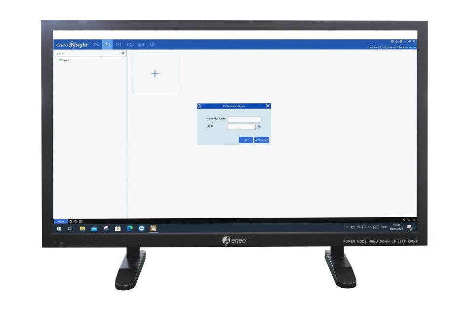 Ein Monitor zeigt die Cisco Insight-Schnittstelle mit einem zentrierten Login-Dialog an, der nach Benutzername und Passwort fragt.
