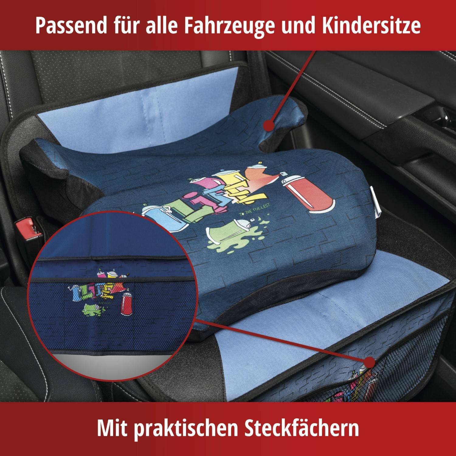 2x Universal Kindersitzunterlage Graffiti