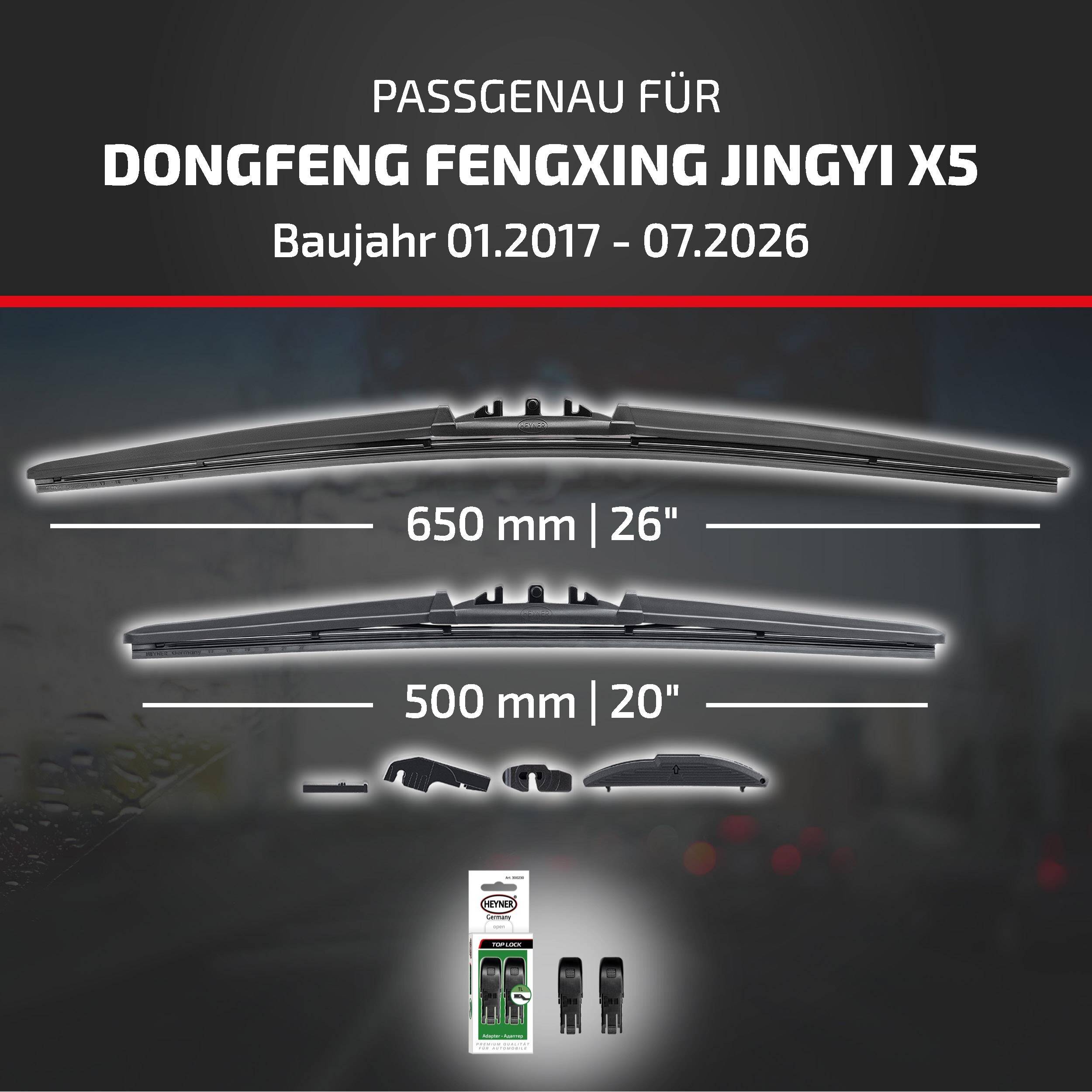 Produktgrafik mit Wischblättern, die mit 
