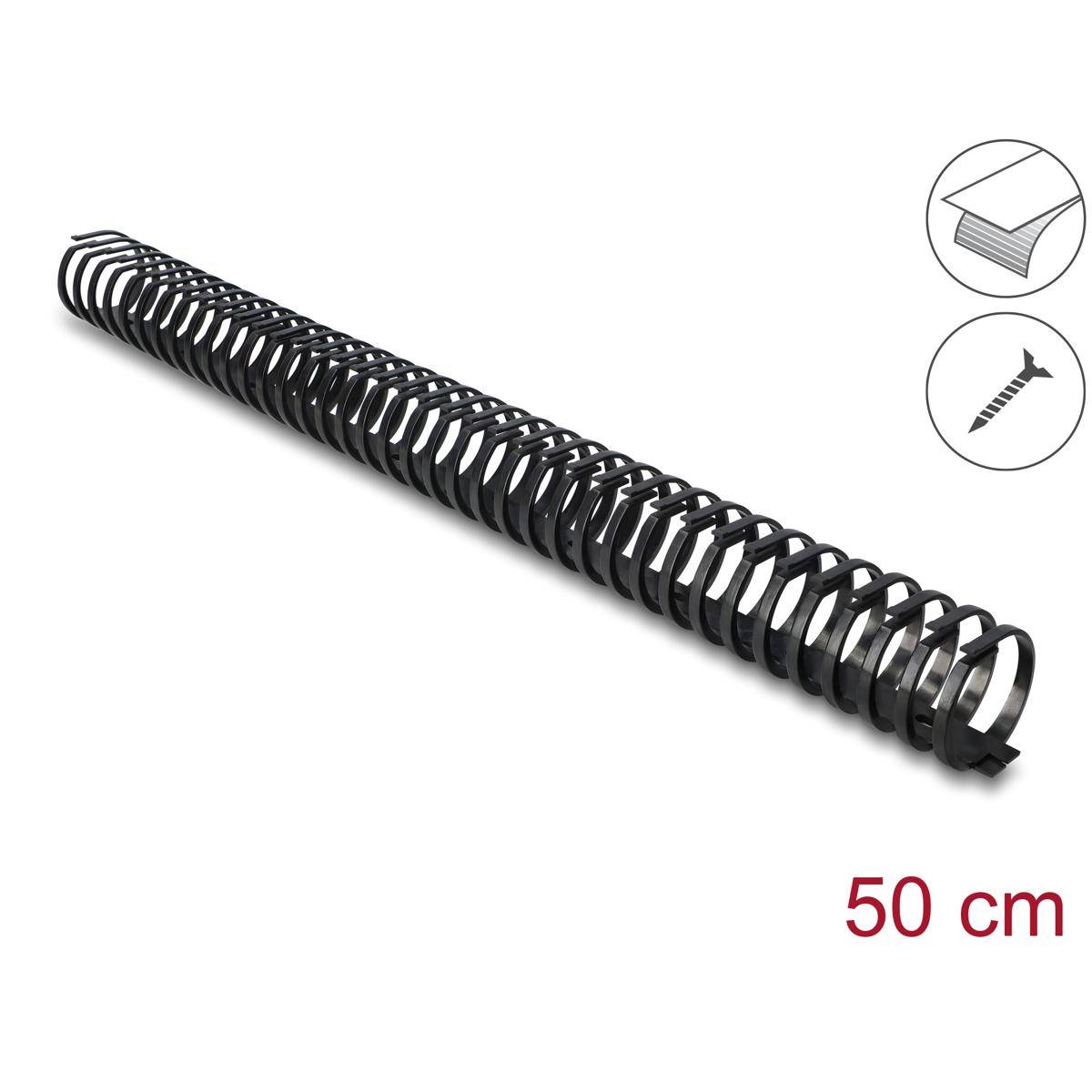 Delock Kabelkanal flexibel, selbstklebend und schraubbar, 45 x 46 mm, Länge 50 cm, schwarz