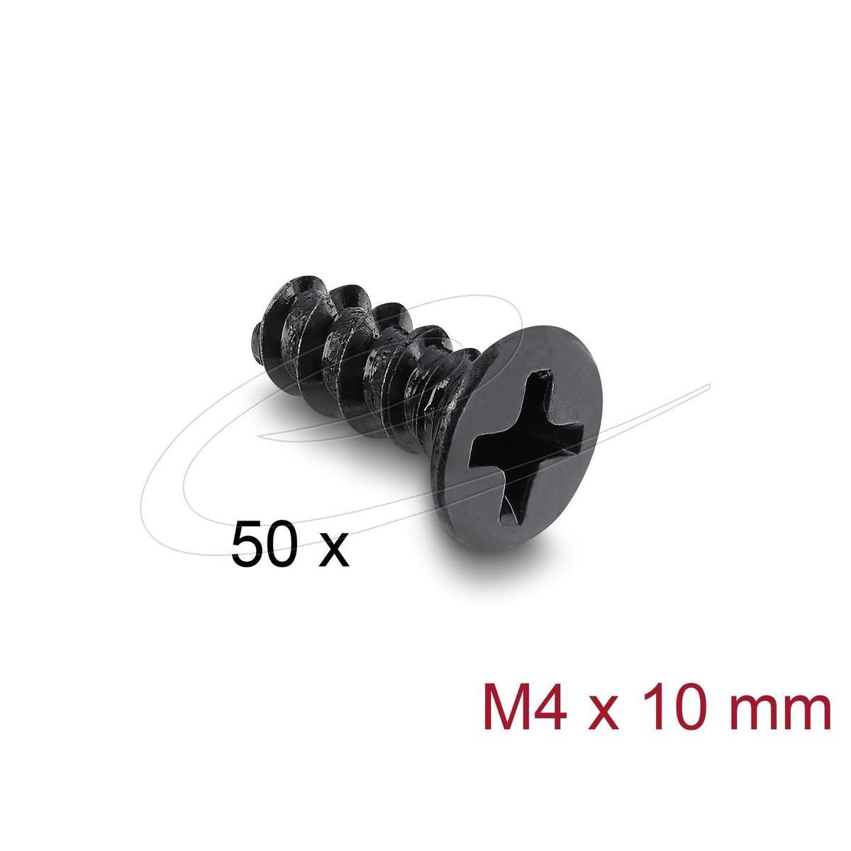 Delock Lüfterschraube M4 x 10 mm 50 Stück schwarz