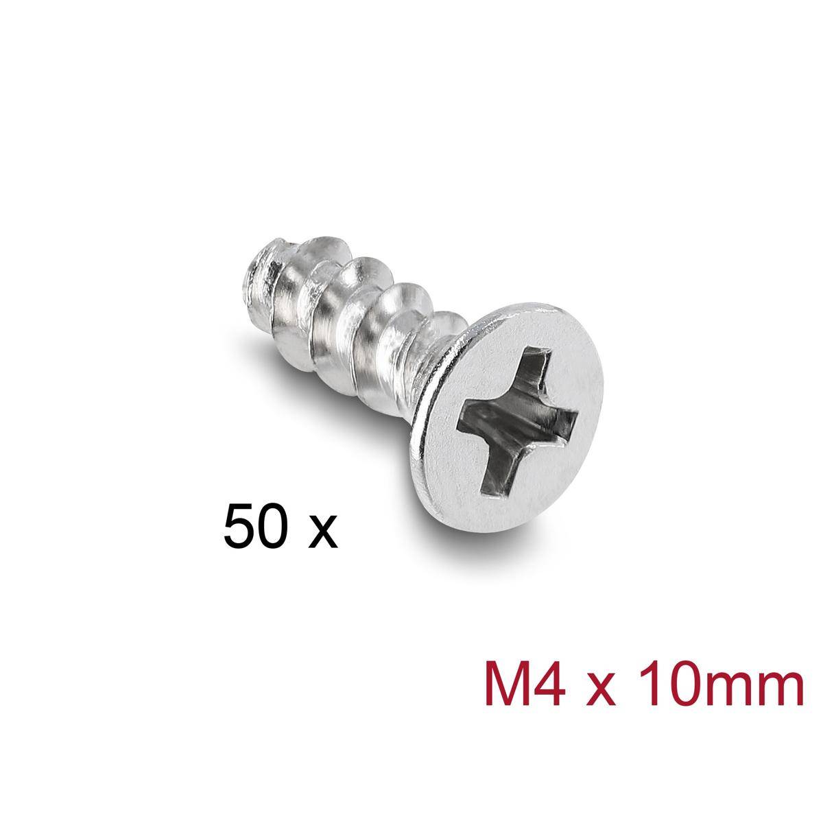 Delock Lüfterschraube M4 x 10 mm 50 Stück silber