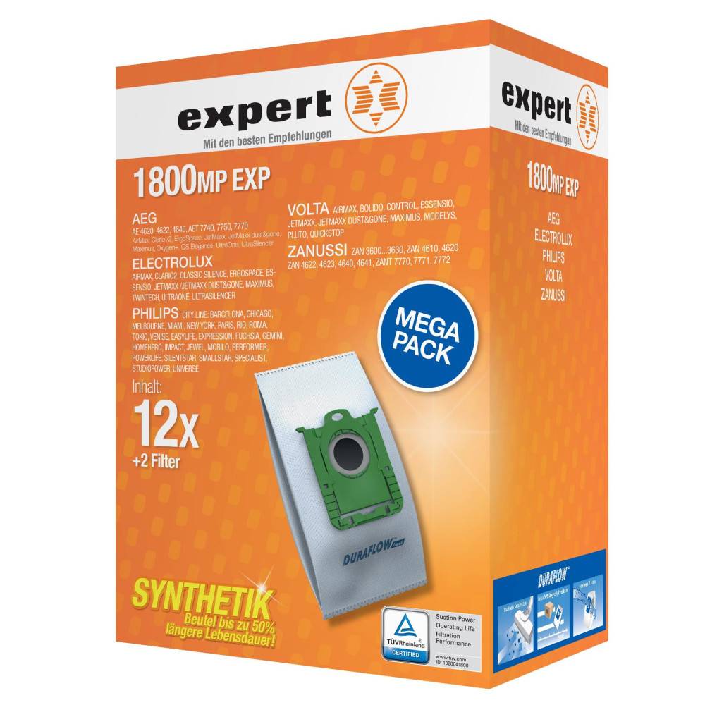 Orange Expert Staubsaugerbeutel-Paket mit der Bezeichnung 