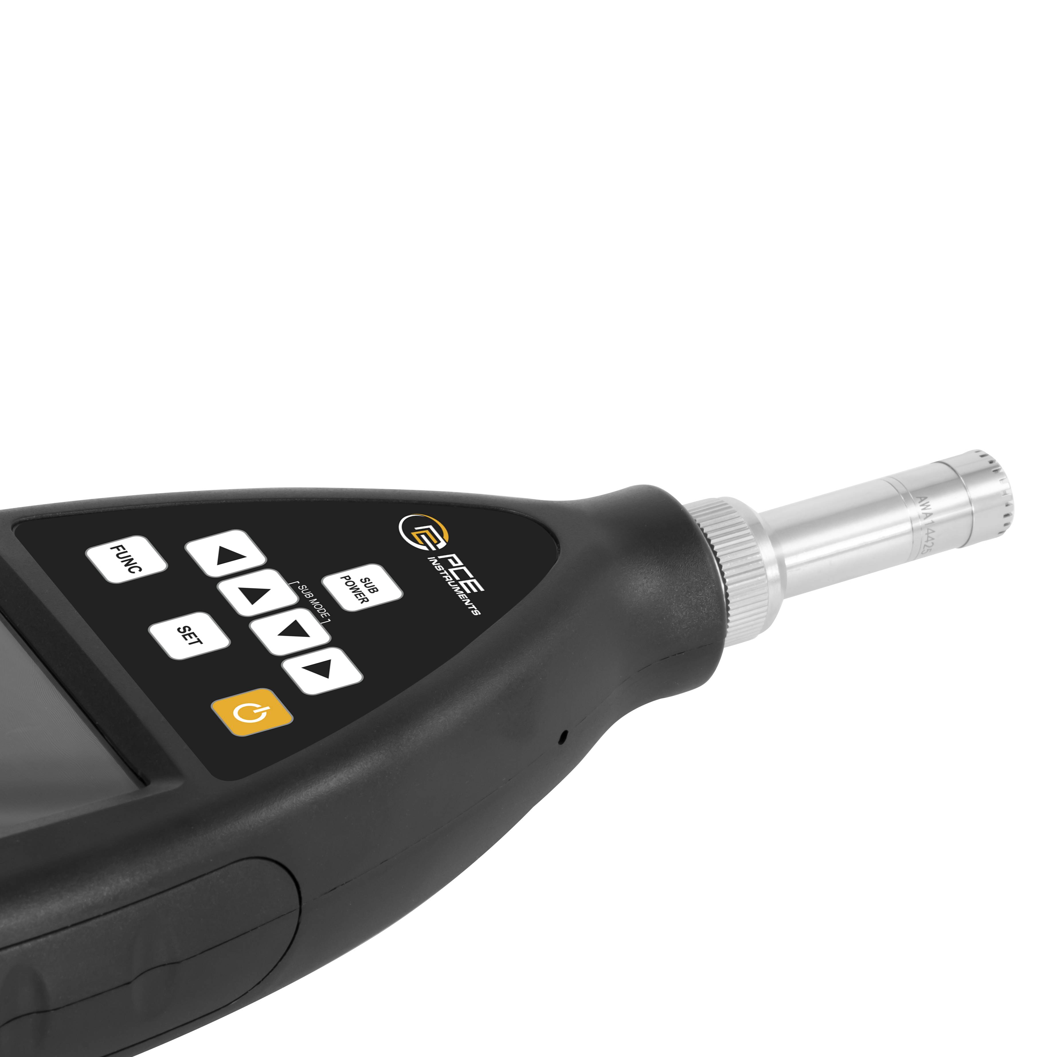 Schwarzes tragbares industrielles Testgerät mit LCD-Bildschirm, Pfeil- und „Func