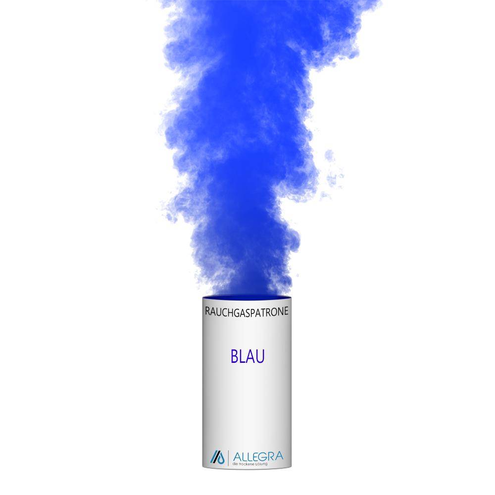 Eine Rauchtonne mit der Aufschrift „BLAU