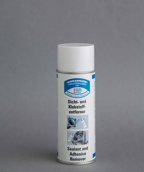 Eine weiße Sprühdose mit der Aufschrift „Sealant and Adhesive Remover