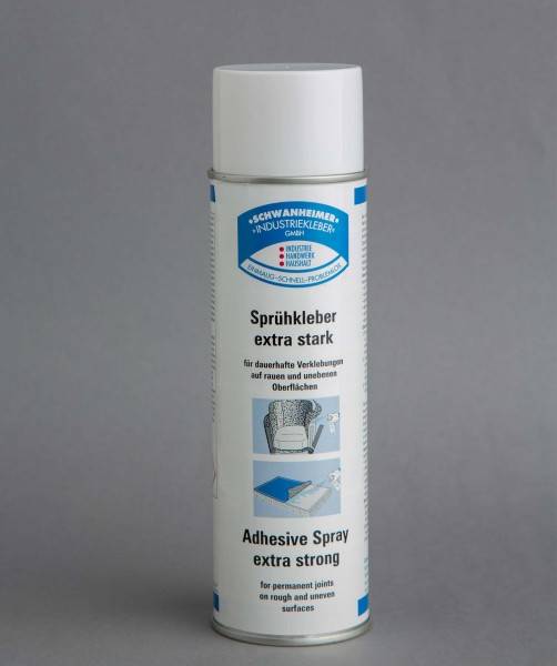 Weiße Spraydose mit „Sprühkleber extra stark