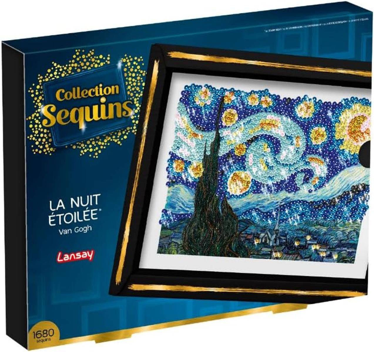Pailletten-Kunstset-Schachtel mit Van Goghs „La Nuit Étoilée