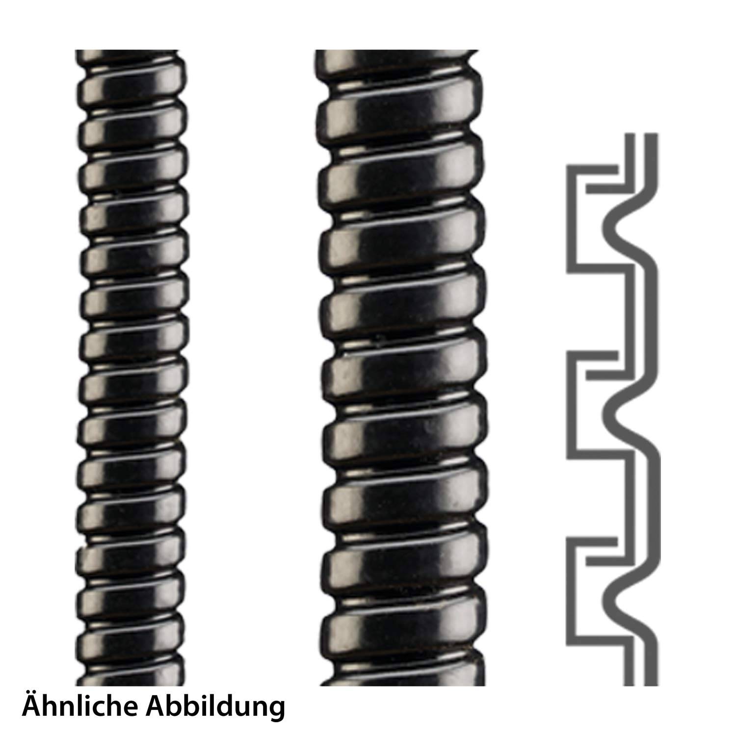 Vergleichsbild mit zwei schwarzen gewellten Rohren oder Schläuchen nebeneinander und einem einfachen Profildiagramm auf der rechten Seite; die Beschriftung lautet „Ähnliche Abbildung
