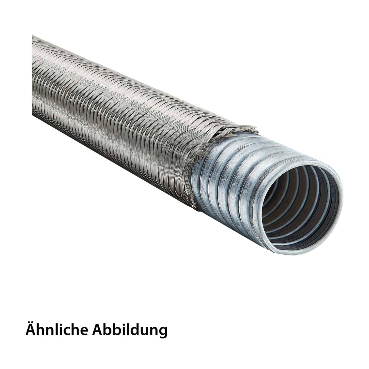Flexibler Wellmetallschlauch oder -kanal auf weißem Hintergrund dargestellt, mit dem deutschen Text „Ähnliche Abbildung