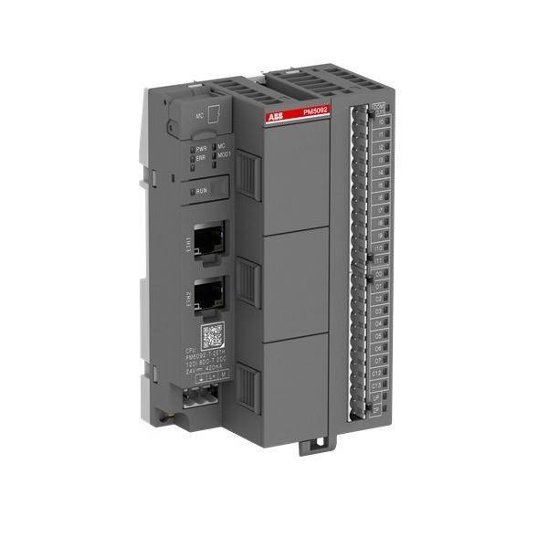 ABB PM5022 Industriesteuermann mit Ethernet-Anschlüssen und einer Reihe nummerierter Terminalverbindungen