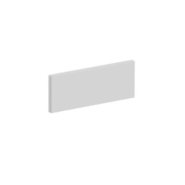 Ein einfaches weißes rechteckiges Panel oder eine Fliese, in Perspektive auf weißem Hintergrund gezeigt.