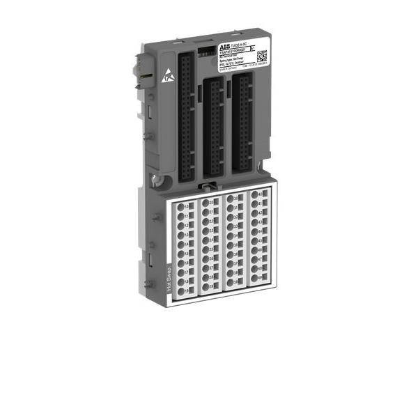 Industrielles elektronisches Modul mit mehreren Anschlussanschlüssen und Anschlussblöcken, dargestellt auf weißem Hintergrund.