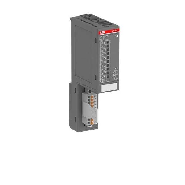 ABB DCS401 Industrie-Elektrosteuermodul mit Klemmleiste, freigestellt auf weißem Hintergrund.