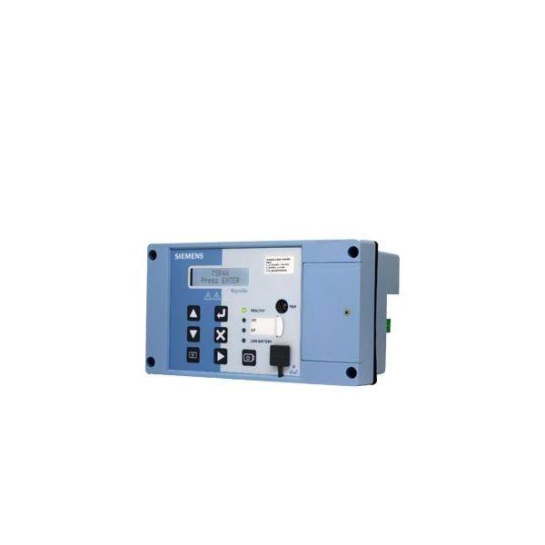 Blues Siemens-Stromfilter-/Steuermodul mit Display, Tasten und Kontrollleuchten auf weißem Hintergrund.