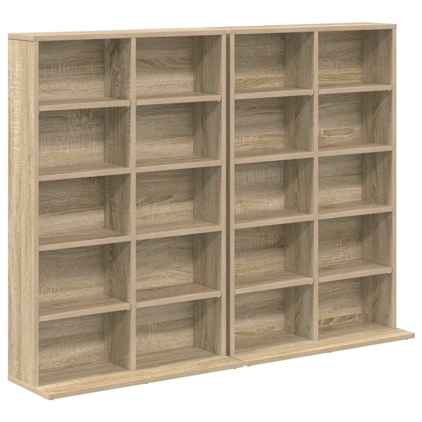 Helles Holz Kubus-Bücherregal mit 4 Säulen, 20 offenen quadratischen Fächern und einer niedrigen Sockelleiste.