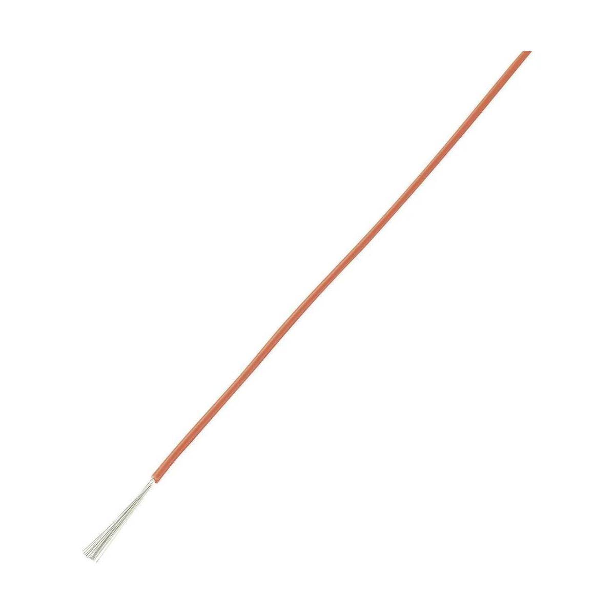 Lange kupferfarbene Draht mit einem kleinen freiliegenden silbernen verdrehten Ende auf weißem Hintergrund.