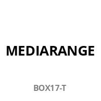 Schwarzes MEDIARANGE-Logo mit kleinerem grauem Text „BOX17-T