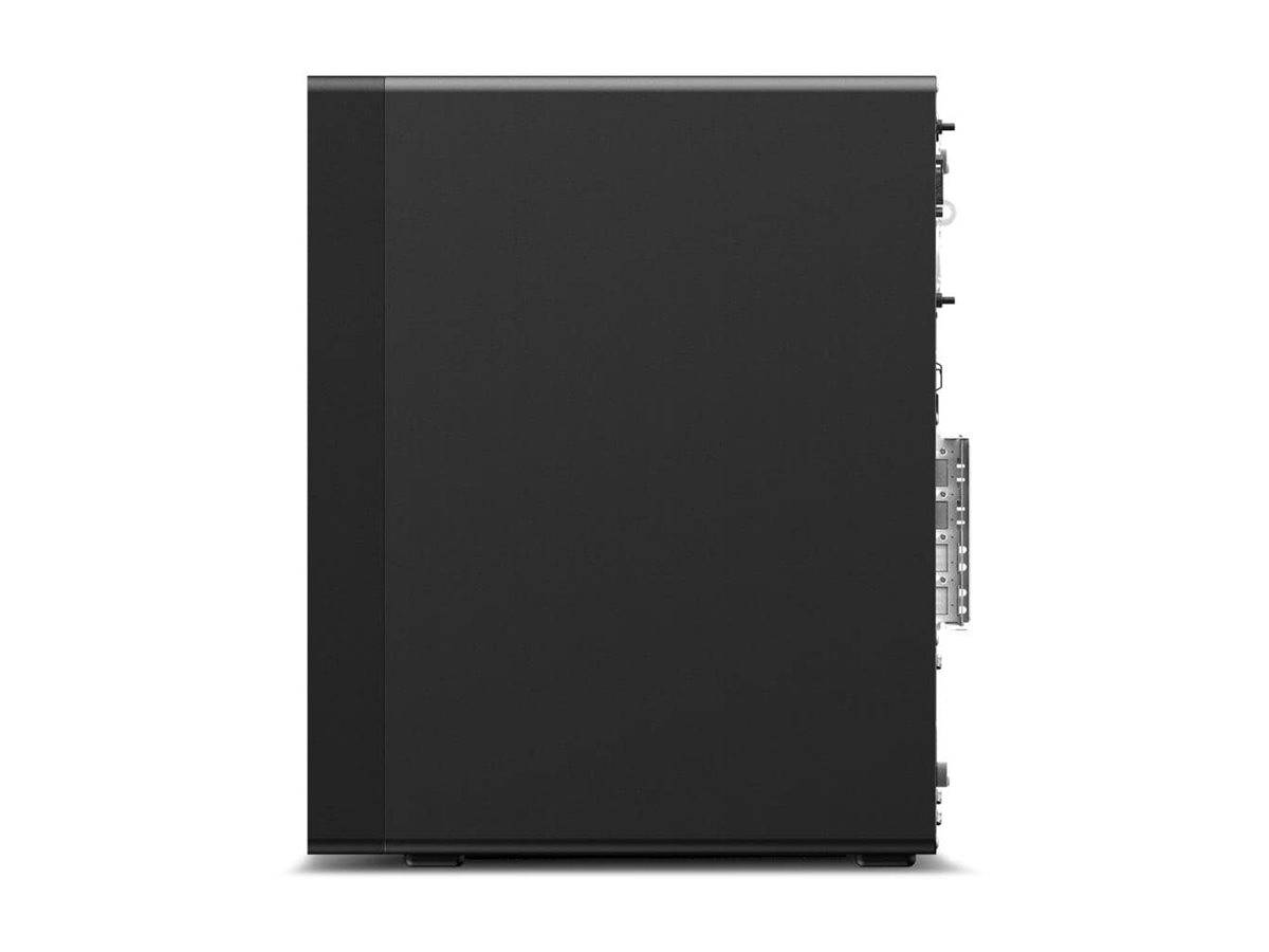 Schwarzes rechteckiges elektronisches Modul oder Akkupack, das von der Seite auf weißem Hintergrund dargestellt ist, mit sichtbaren Anschlüssen auf der rechten Kante.