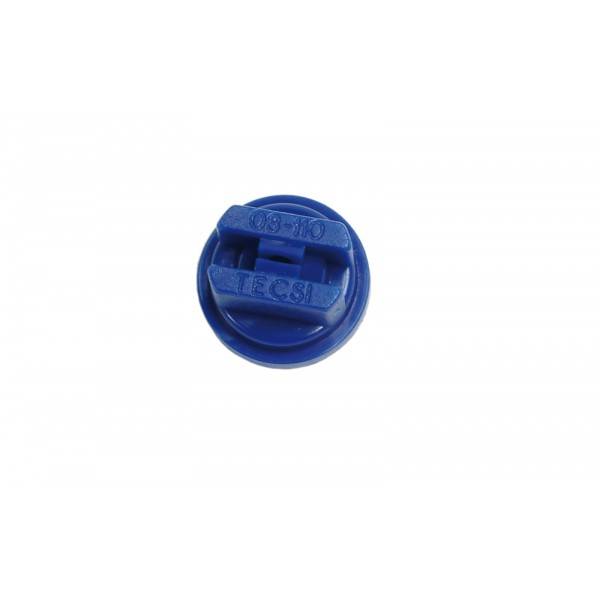 Blauer Kunststoffdeckel oder Verschluss mit geformtem Text „TEC