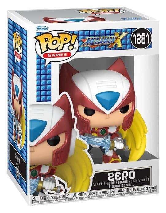 Funko Pop! Games Box mit Zero aus Mega Man X, mit der Charakternummer 1281 auf der Vorderseite angezeigt.
