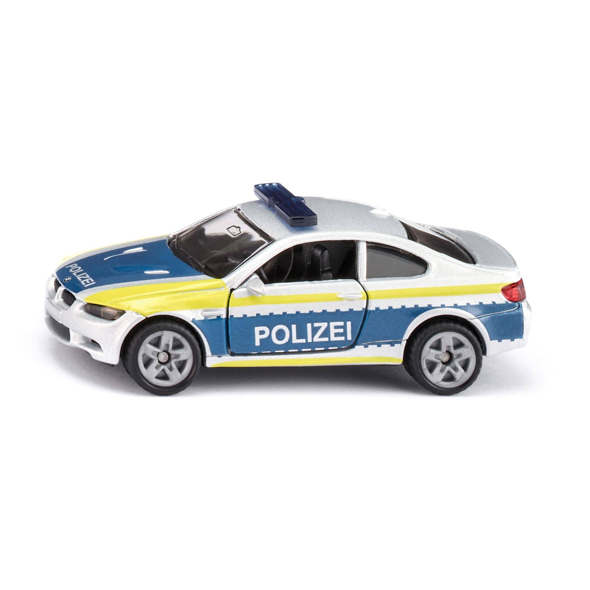 Spielzeug-Polizeiauto-Modell mit blau-gelber „POLIZEI