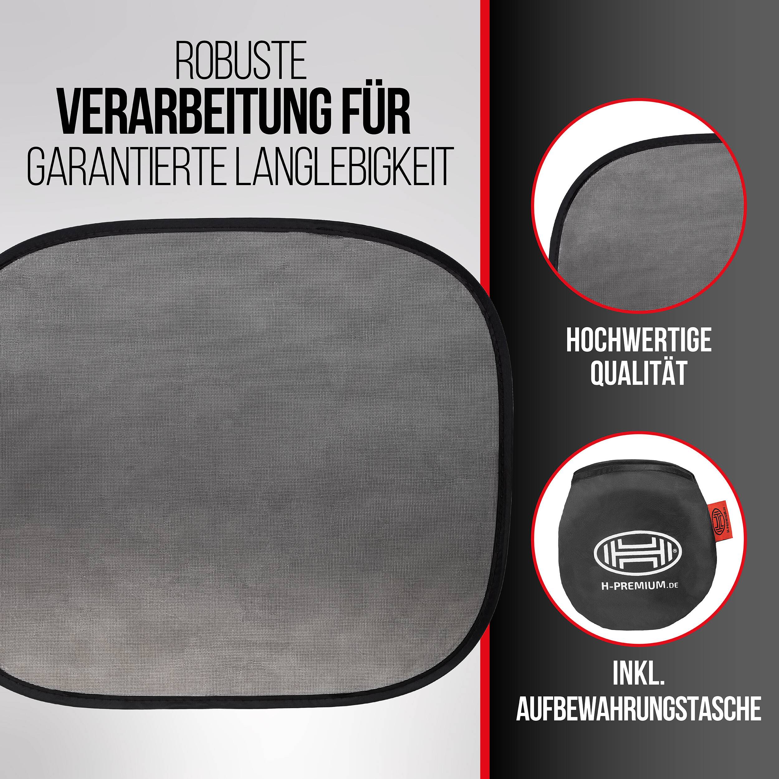 HEYNER® Auto-Sonnenschutz 44x36cm 2er Set mit Saugnäpfen für Autofenster UV