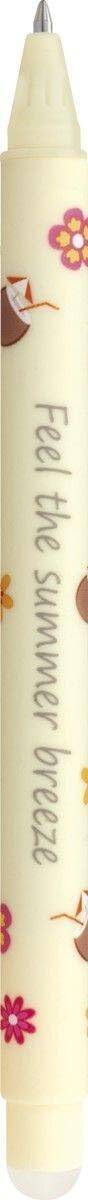 Ein creme-farbener Stift mit Blumen- und Sonnenmustern, mit der Aufschrift „Spüre die Sommerluft