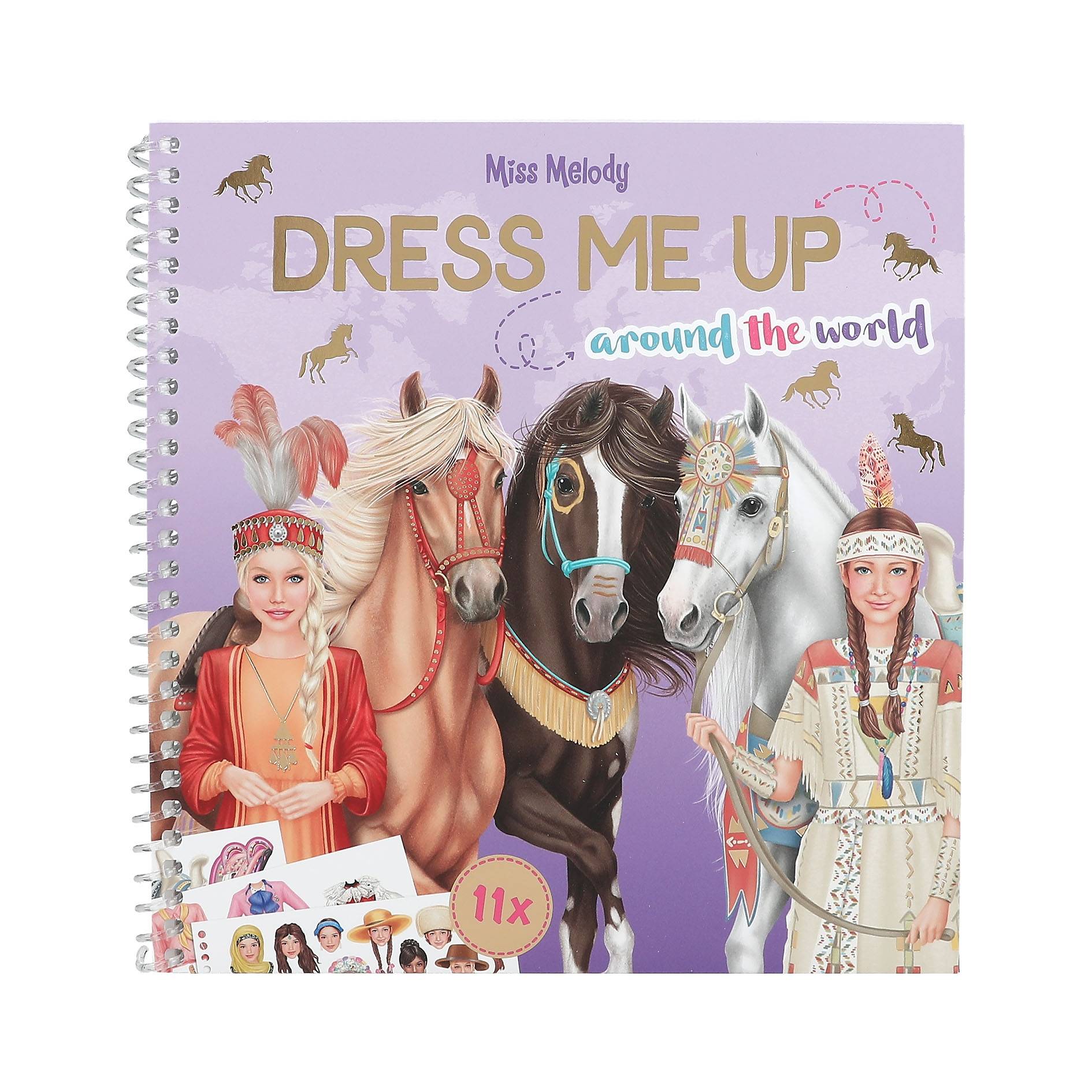 Umschlag eines spiralgebundenen Buches mit dem Titel „Dress Me Up around the world