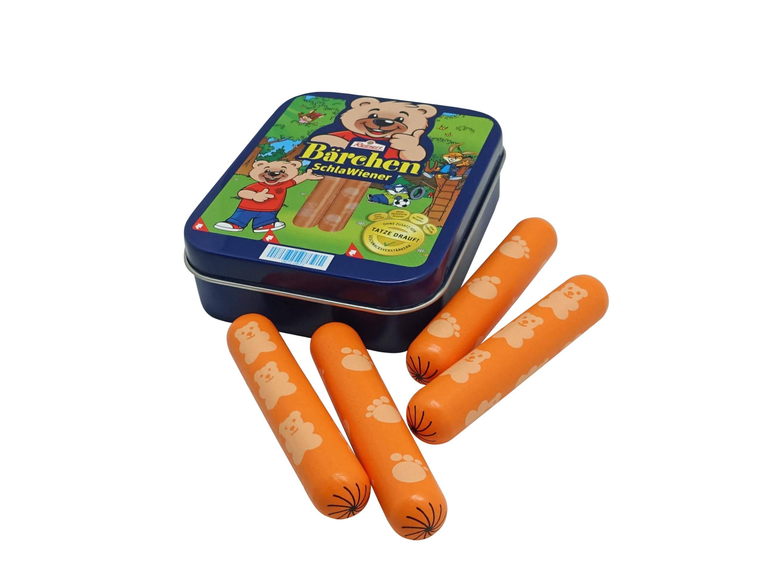 Blaue Lunchbox-Dose mit der Aufschrift „Bärchen SchlaWiener