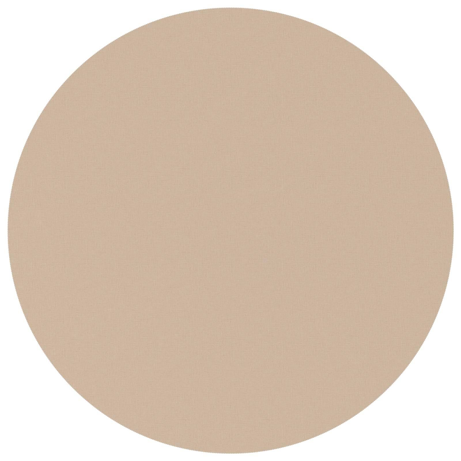 Farbmuster in Beige auf weißem Hintergrund, kreisförmig und einfarbig.