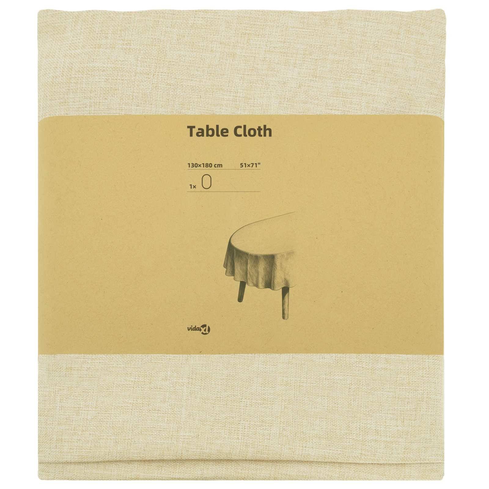 Verpackte beige Tischdecke mit der Bezeichnung „Table Cloth
