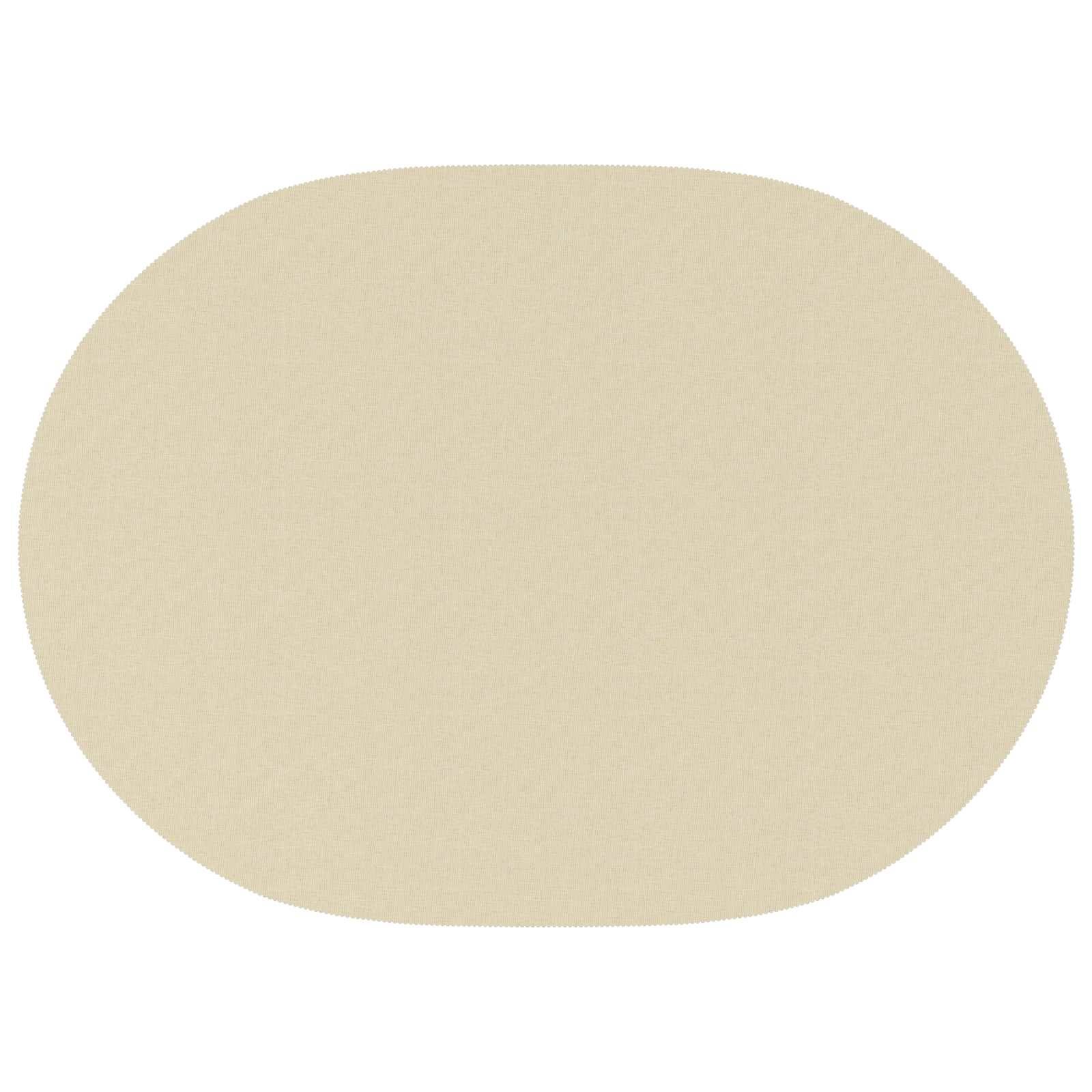 Schlichte beige ovale Form auf weißem Hintergrund.