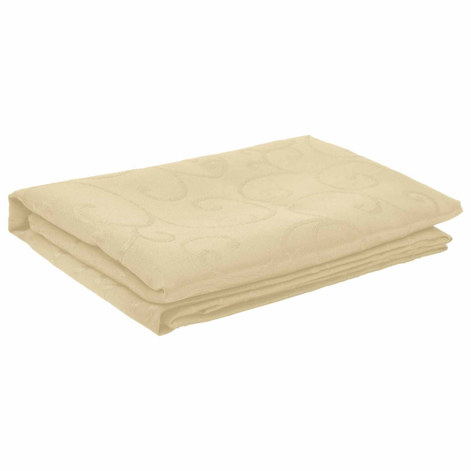 Zusammengefaltete beige gesteppte Decke oder Steppdecke auf weißem Hintergrund.