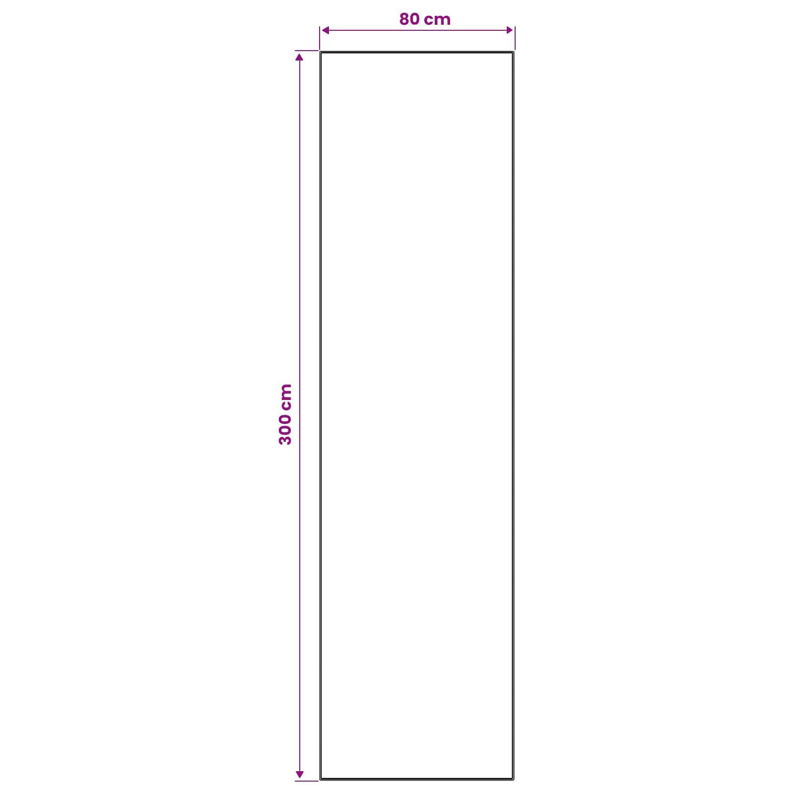 Einfaches Rechteck-Diagramm mit einem hohen Panel oder Banner mit einer Breite von 80 cm und einer Höhe von 300 cm.