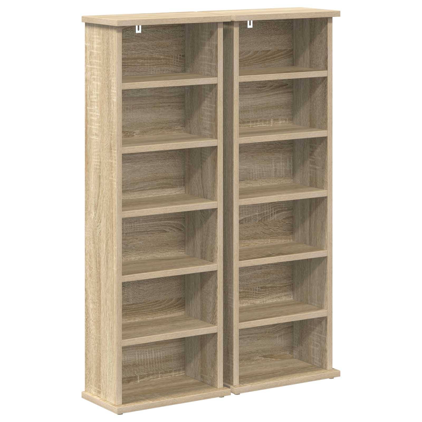 Helles Holz-Doppelsäulen-Bücherregal mit zehn offenen Regalen, leer vor weißem Hintergrund dargestellt.