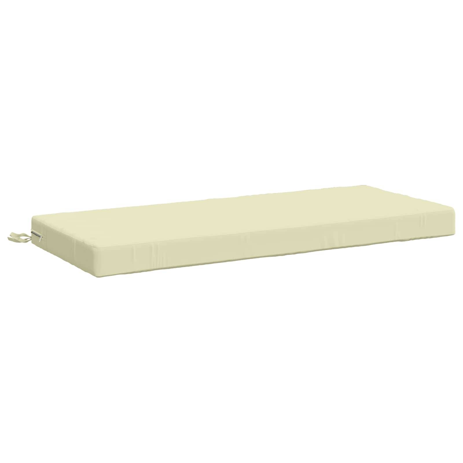 Beige rechteckiges Bodenkissen oder Matte mit kleinem Griff, gezeigt auf weißem Hintergrund.