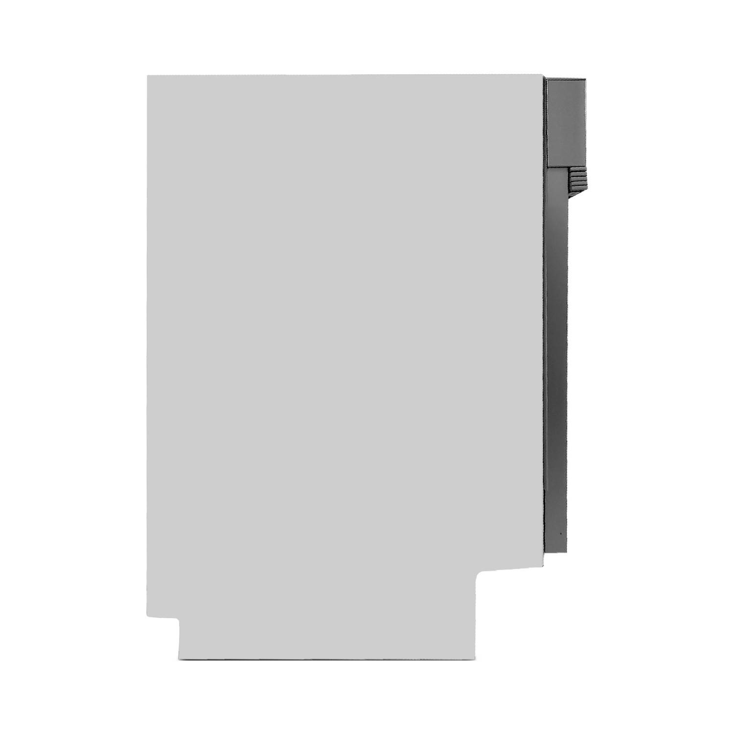 Graues rechteckiges Elektromodul mit Seitenstecker, dargestellt auf einfachem weißem Hintergrund.