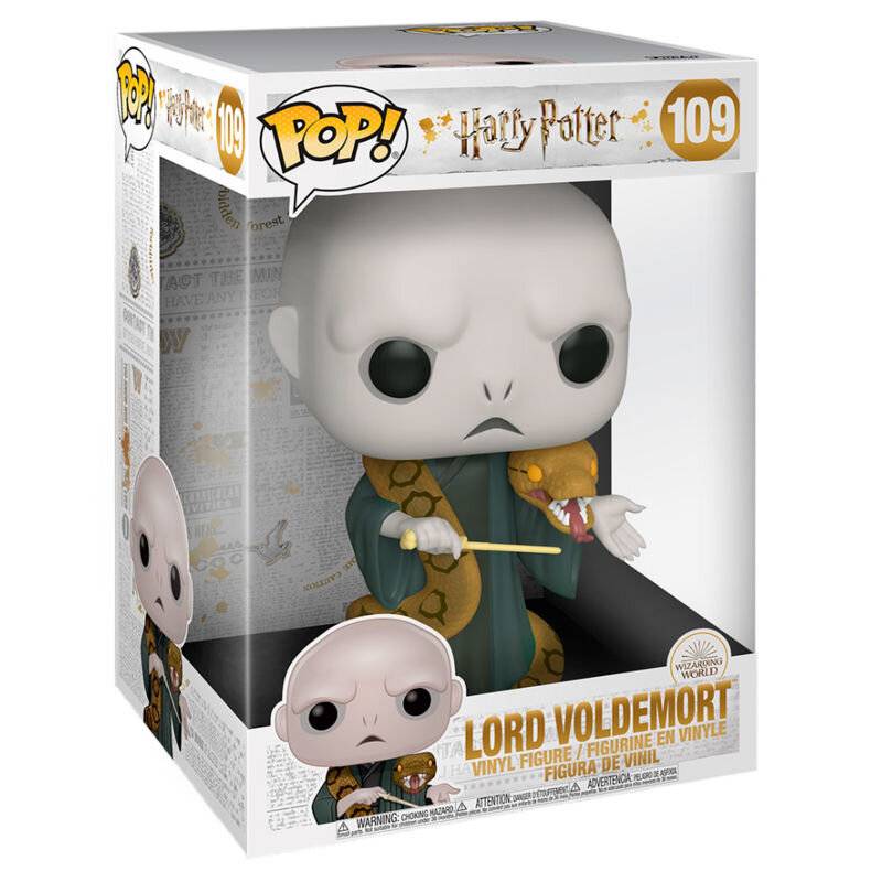 Funko Pop! Harry Potter Lord Voldemort Vinyl-Figur in der Box, Nummer 109, hält einen Zauberstab.
