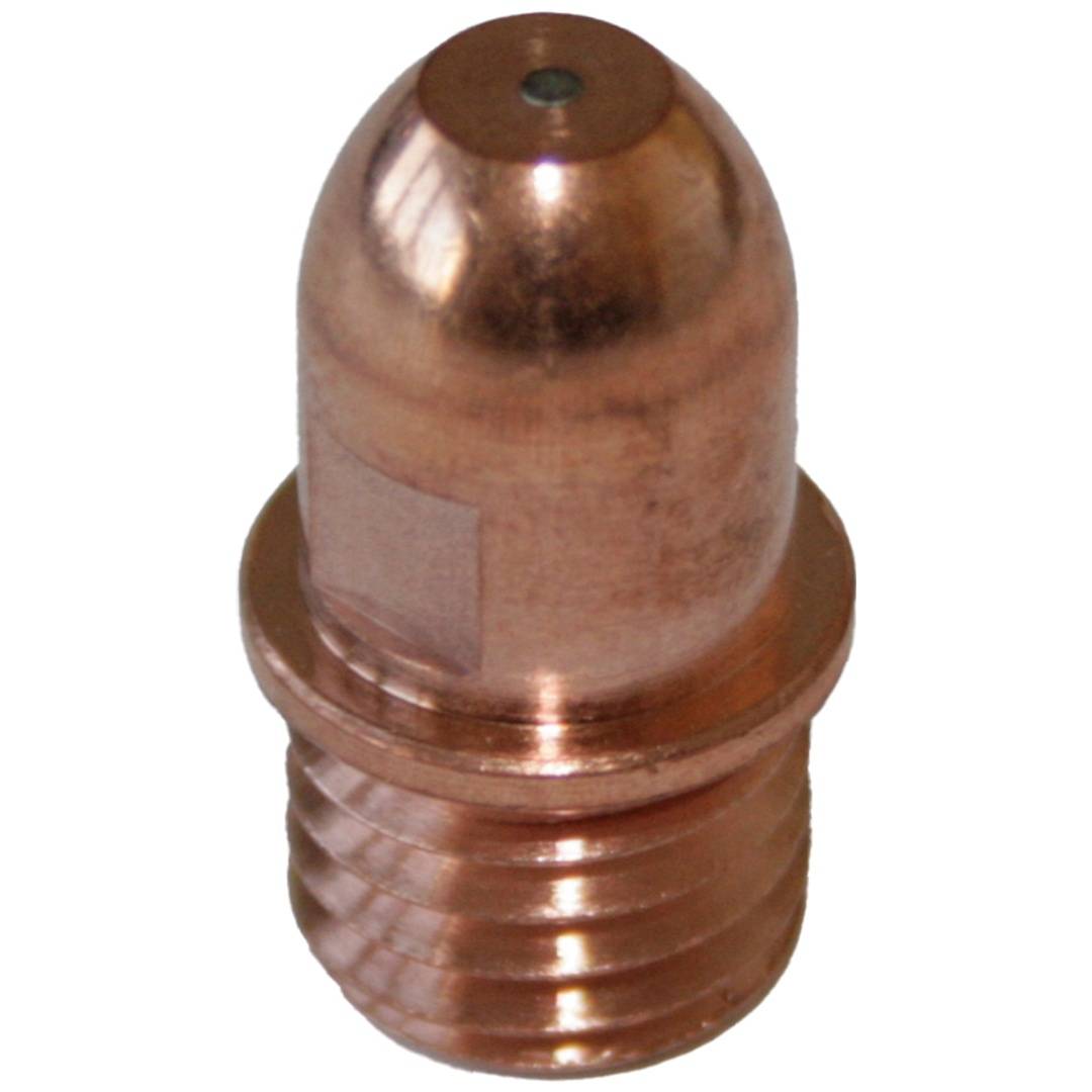 Kupferfarbige Metallspritzdüse mit Gewinde, abgerundeter Oberseite und kleiner zentraler Öffnung, dargestellt vor weißem Hintergrund.